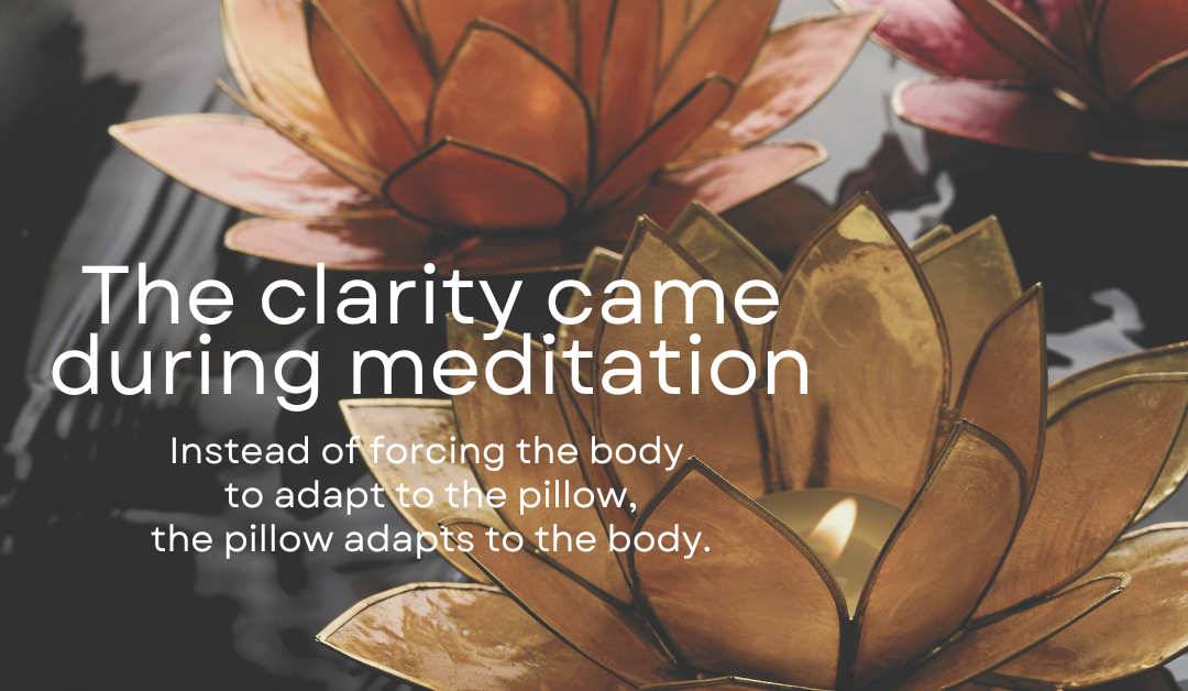 floating lotus candles, clarity came during meditation
